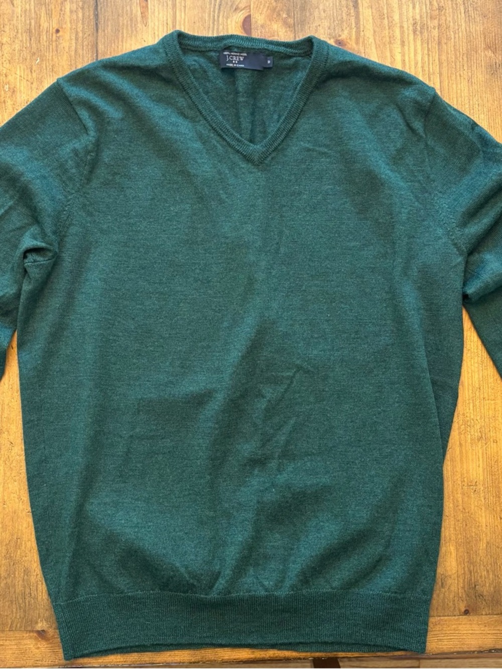 J. Crew Factory Men's V-Neck Sweater in Forest Green